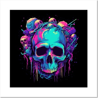 Trippy LSD Psychedelic Skull Posters and Art